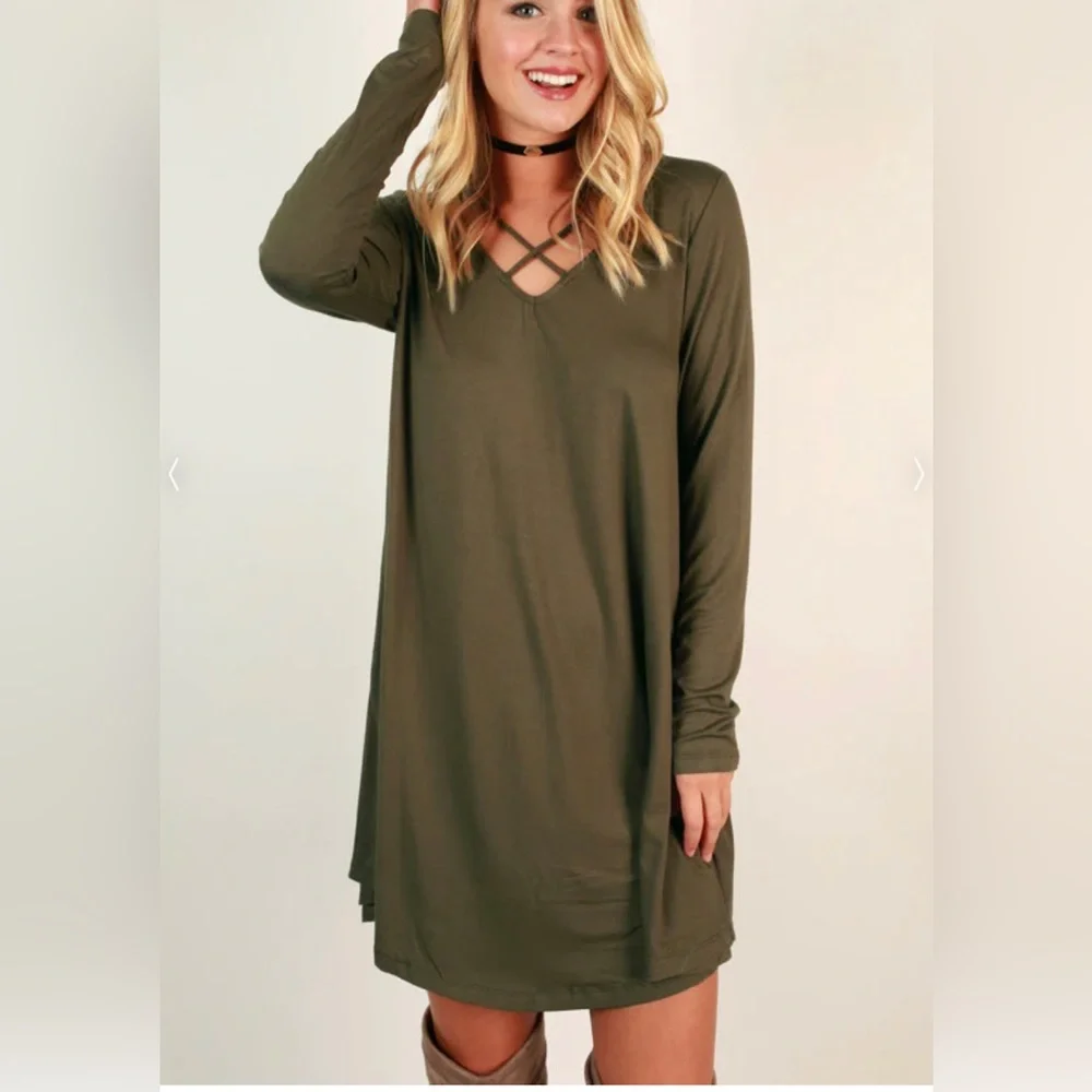 LIFE SHIFT DRESS IN ARMY
GREEN size M